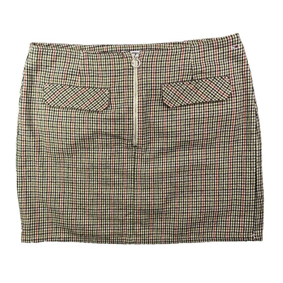 Tommy Hilfiger Mini Skirt Womens Size 12 Brown Red Checkered Sexy Cute Party NWT - Picture 6 of 14